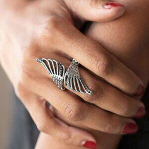 Paparazzi Jewelry Accessories - Angels Among Us - Blue Ring - Vintage